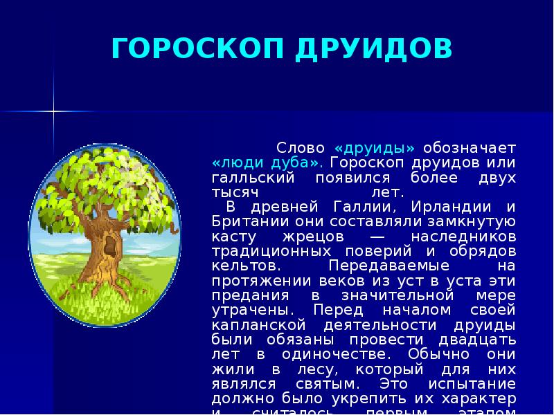 Гороскоп Друидов По Дате Рождения Дерево