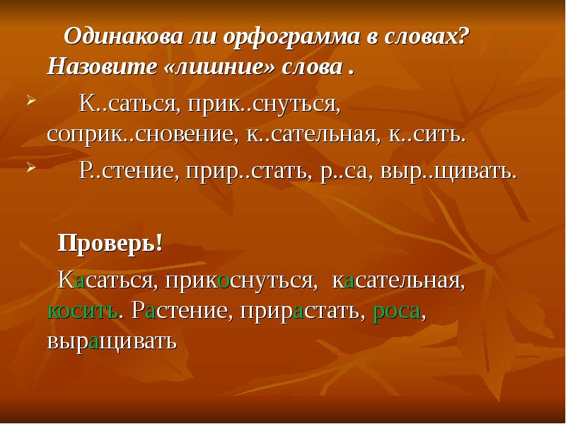 Стения. Р_стение. Орфограмма в слове проснулся. Коснуться орфограмма. Заря орфограмма в слове.