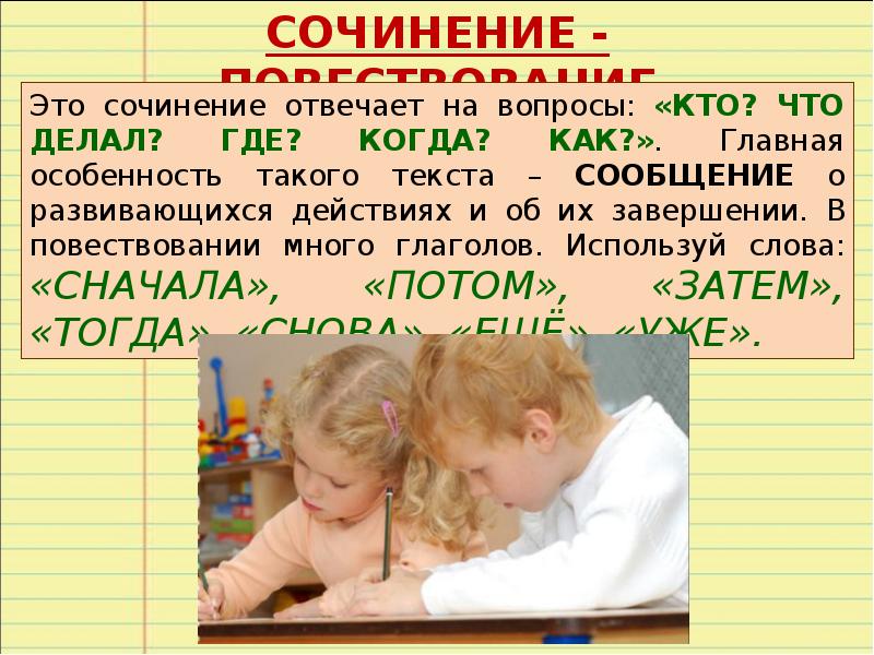 Презентация сочинение 4 класс