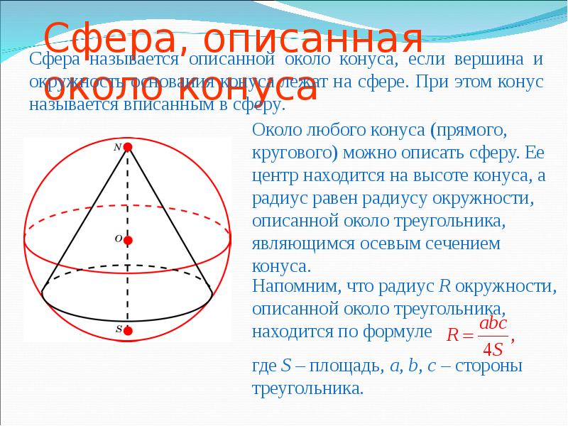 Описанная сфера. Сфера вписанная в конус. Шар описанный около конуса. Сфера описанная около пирамиды. Окружность описанная около пирамиды.