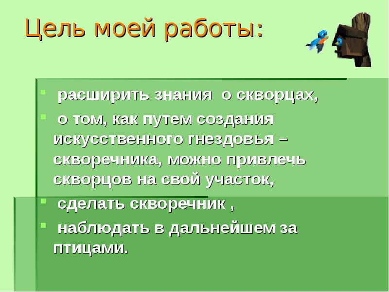 Актуальность проекта скворечник для птиц