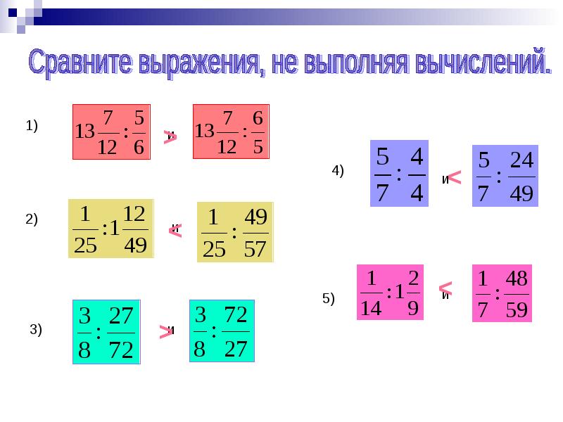 Презентация на тему деление дробей