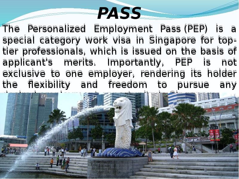 PERSONAL EMPLOYMENT PASS The Personalized Employment Pass (PEP) is a special category