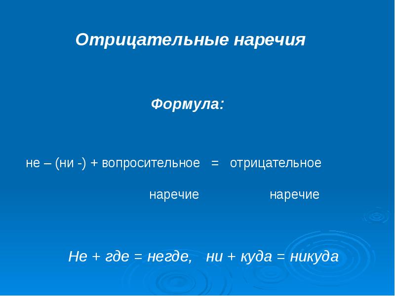 Не и ни в отрицательных наречиях 6 класс презентация