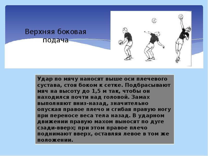 Презентация на тему подачи в волейболе