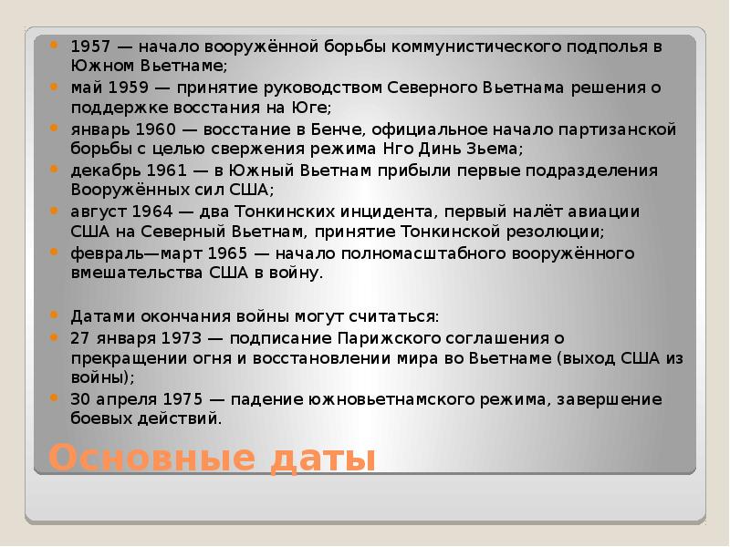 Презентация война во вьетнаме 1959 1975