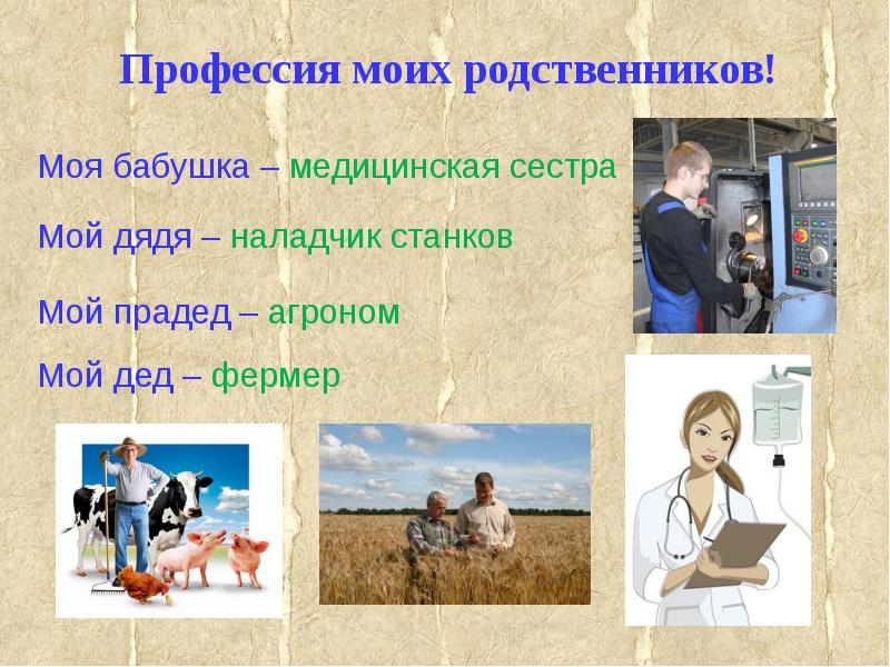 Презентация профессии 2 класс