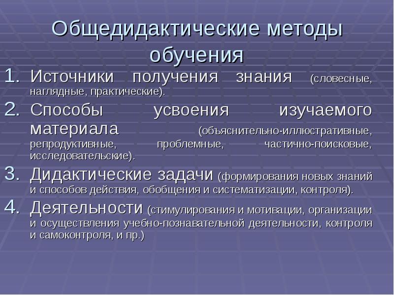 Практические методы обучения по источнику знаний