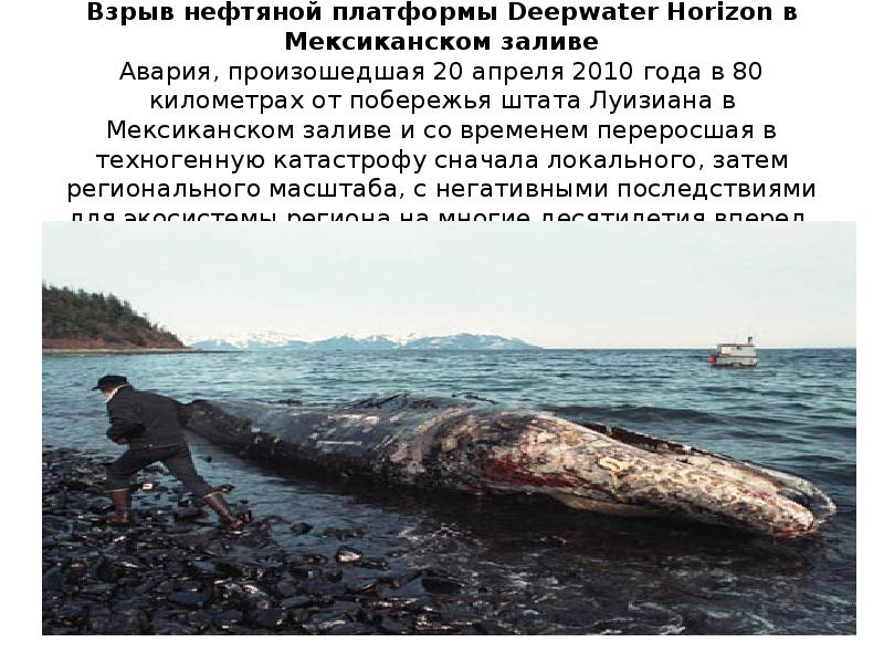 Взрыв нефтяной платформы Deepwater Horizon в Мексиканском заливе Авария, произошедшая 20