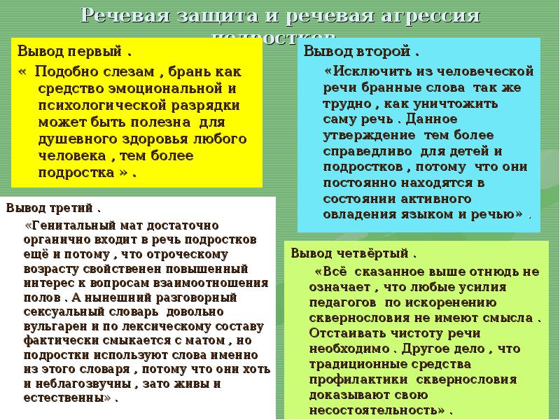 Проект на тему разработка рекомендаций как избежать речевой агрессии