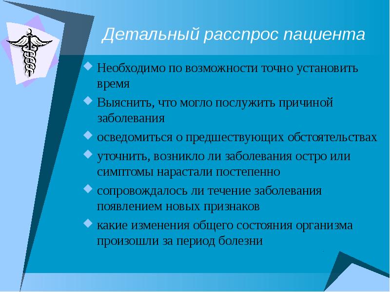 Расспрос пациента схема