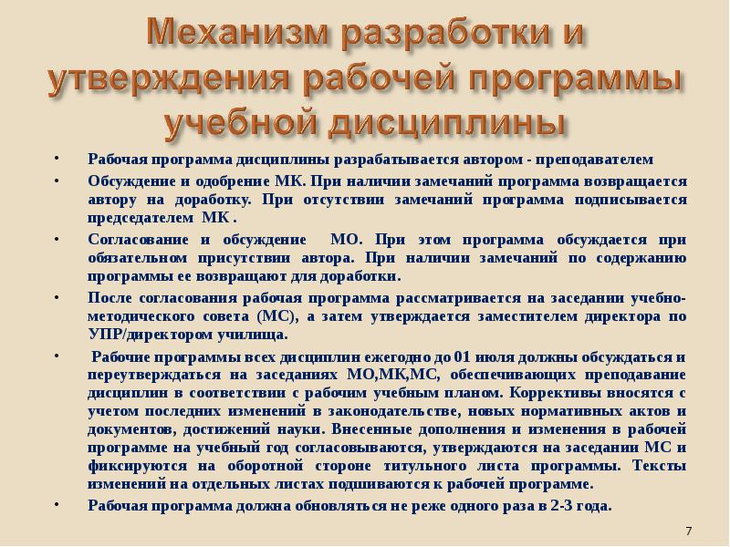 Утверждение учебной программы. Рабочая программа дисциплины. Разработка учебной программы по дисциплине. Рабочие программы должны быть разработаны и утверждены. Рабочие программы по учебным дисциплинам разрабатываются:.