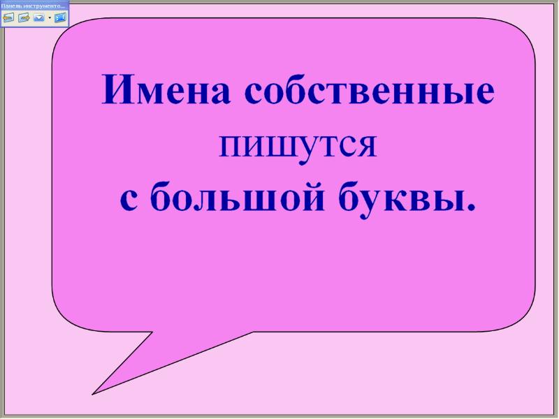 Имя собственное 1 класс презентация