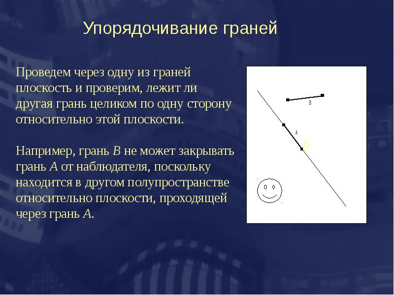 Поскольку он находится. Провести грань. Что такое удаление невидимых граней. Методы удаления невидимых граней.