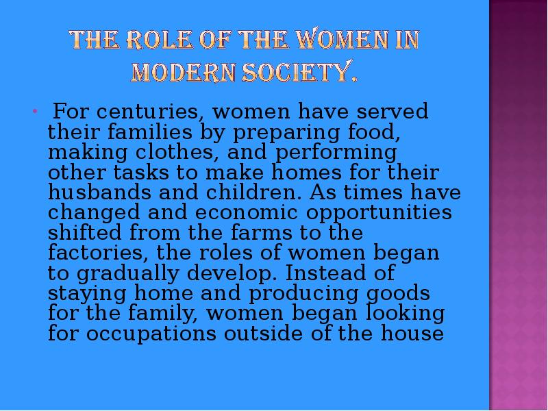 role of women in modern society