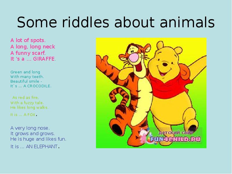 Стих животные на английском