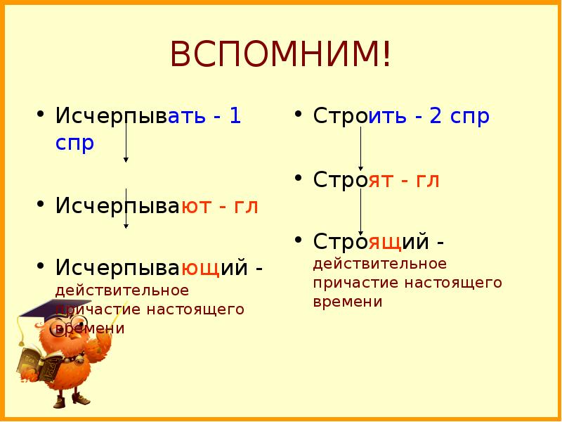 Играть причастие настоящего времени. Гл 1 СПР. СПР причастий. Прич 1 СПР. Действительные причастия настоящего времени.