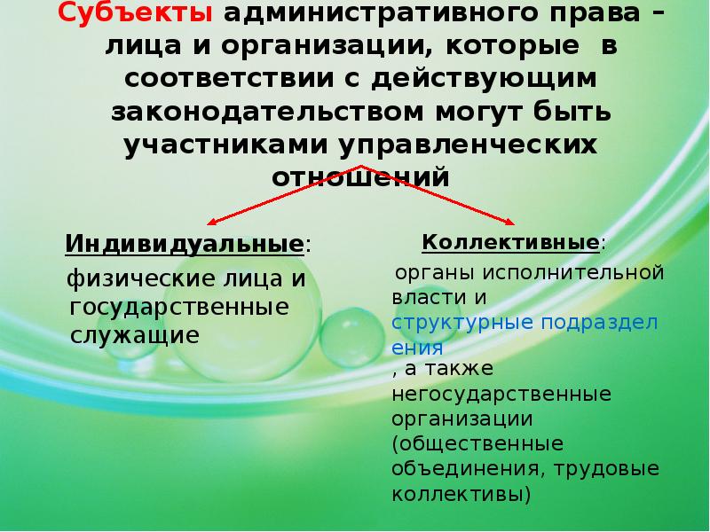 Понятие и виды субъектов административного права презентация