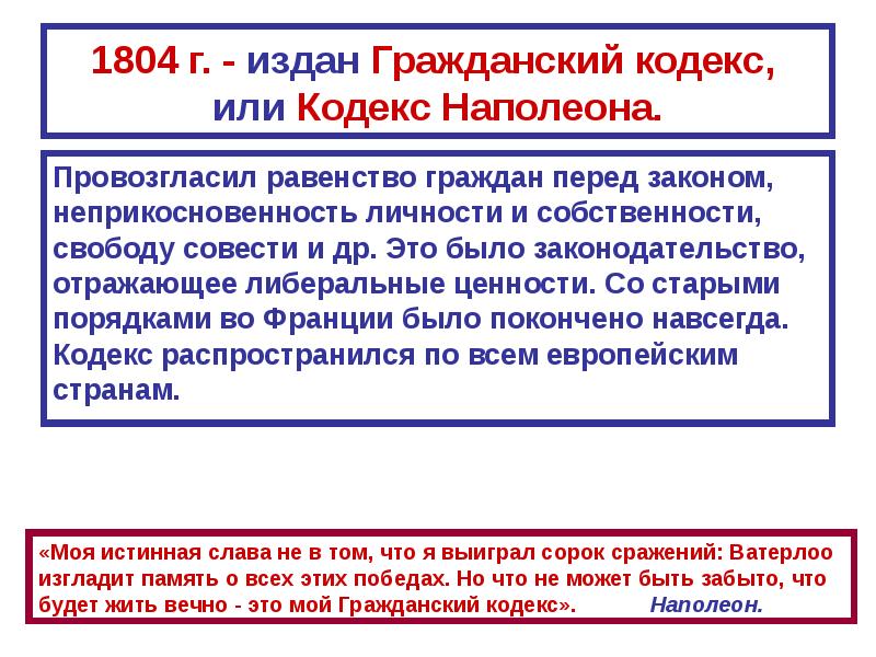 Из какого памятника была взята схема расположения норм права в кодексе наполеона