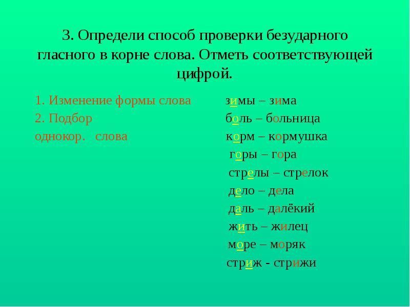 Проверяемые гласные в корне слова презентация