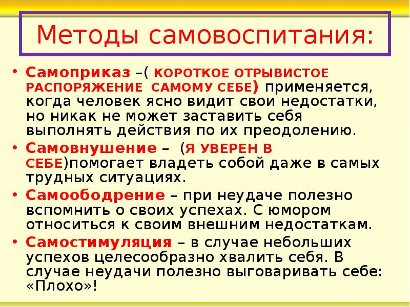 Схема этапы самовоспитания