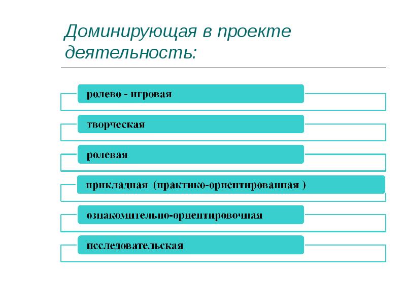 Доминирующая в проекте деятельность