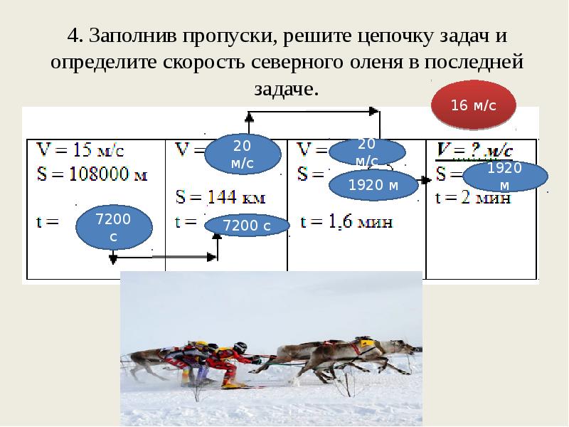 Цепочка задач. Скорость Северного оленя. Заполните пропуски в решении задачи. Задачи по Северному оленю физика. Задача про Северного оленя.