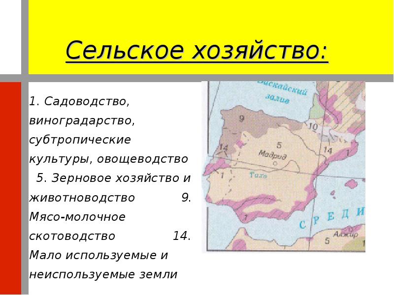 Сельское хозяйство:
Садоводство, виноградарство, субтропические культуры, овощеводство 5. Зерновое Сельское хозяйство:
Садоводство, виноградарство, субтропические культуры, овощеводство 5. Зерновое