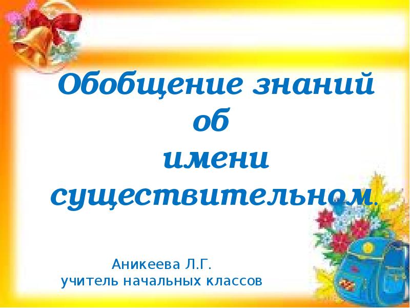 Обобщение знаний об имени существительном 2 класс школа россии презентация