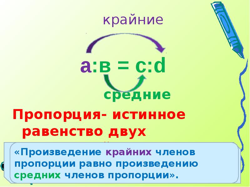 а:в = с:d
а:в = с:d