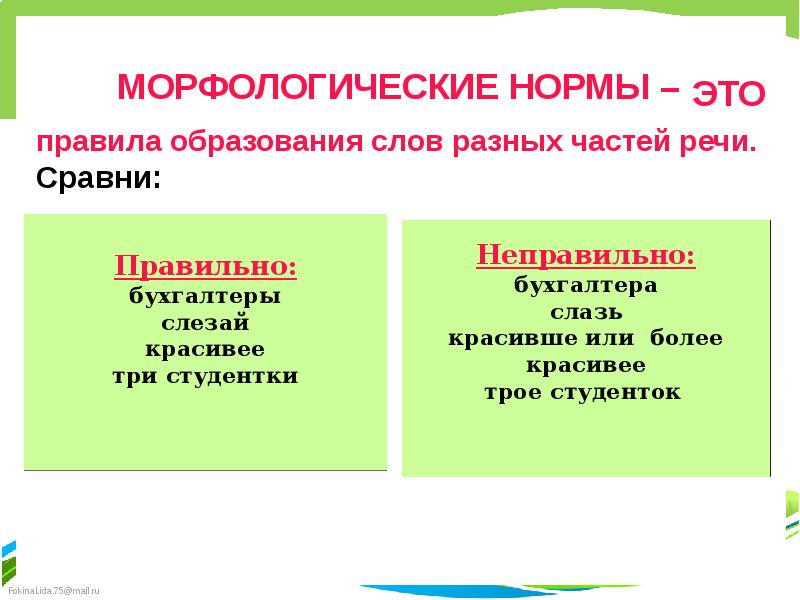 Ошибки употребления существительных