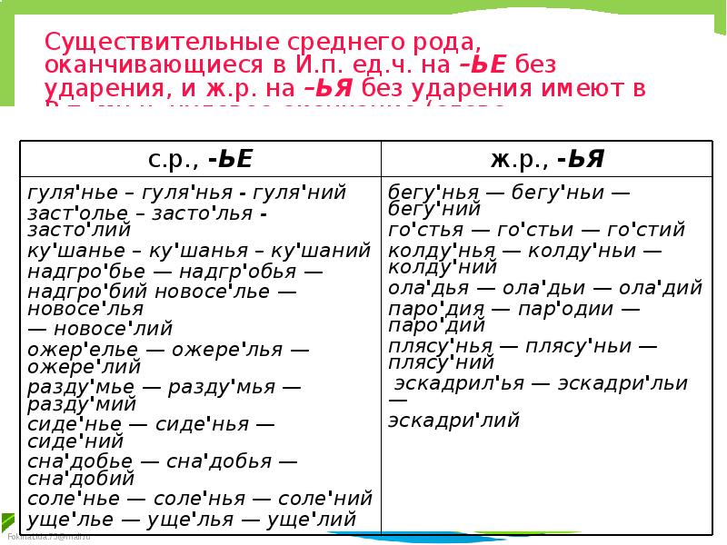 Существительные в 3 родах