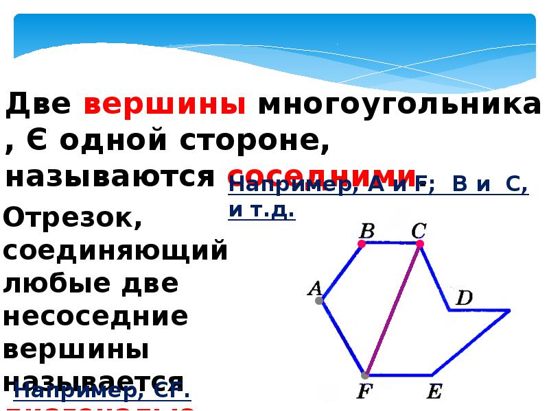 Отрезок соединяющий две вершины. Четырехугольник это многоугольник. Диагонали невыпуклого многоугольника. Выпуклый многоугольник четырехугольник. Вершины выпуклого многоугольника.