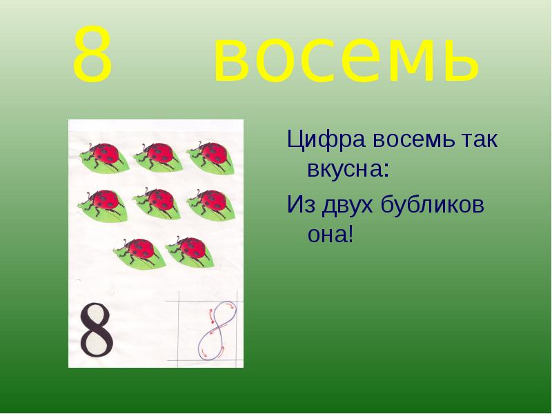 Цифра 8 презентация 1 класс школа россии