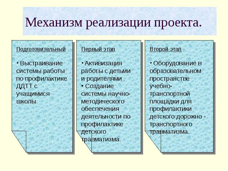 Формы и механизмы реализации проекта