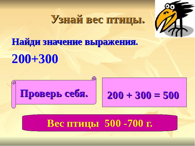 Найдите значение выражение 200. Масса птиц. Вес птиц. Найди значение выражения 200+300. Птица весит 13-20гр.