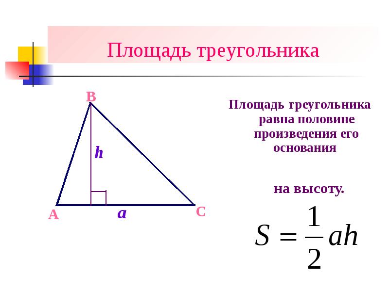 Найдите площадь треугольника по рисунку