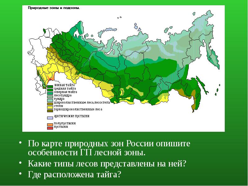 Карта растительных зон