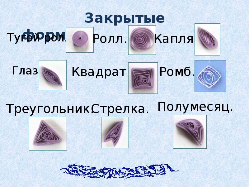 Как называется форма детали квиллинга изображенная на рисунке