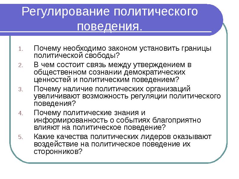 Сложный план по теме политическое поведение