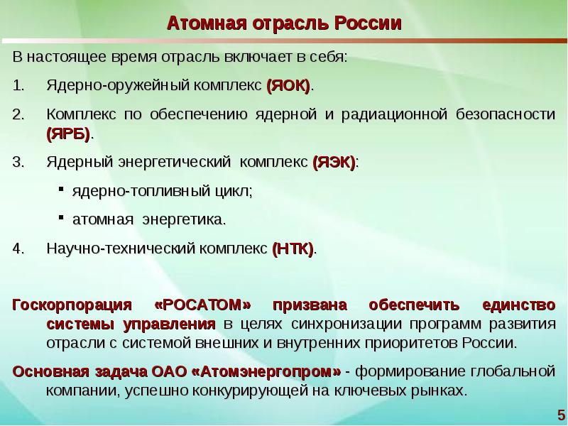 Развитие атомной энергетики в России.