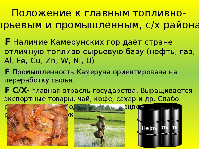 Положение к главным топливно- сырьевым и промышленным, с/х районам ₣ Наличие