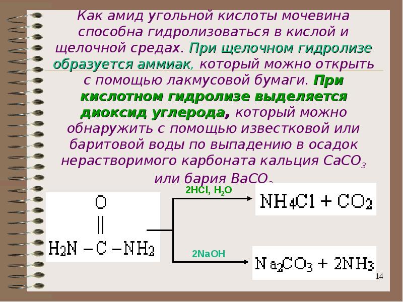 Кислота сильнее угольной. Гидролиз мочевины в щелочной среде. При кислотном гидролизе. Кислотный гидролиз мочевины. Реакция гидролиза мочевины.