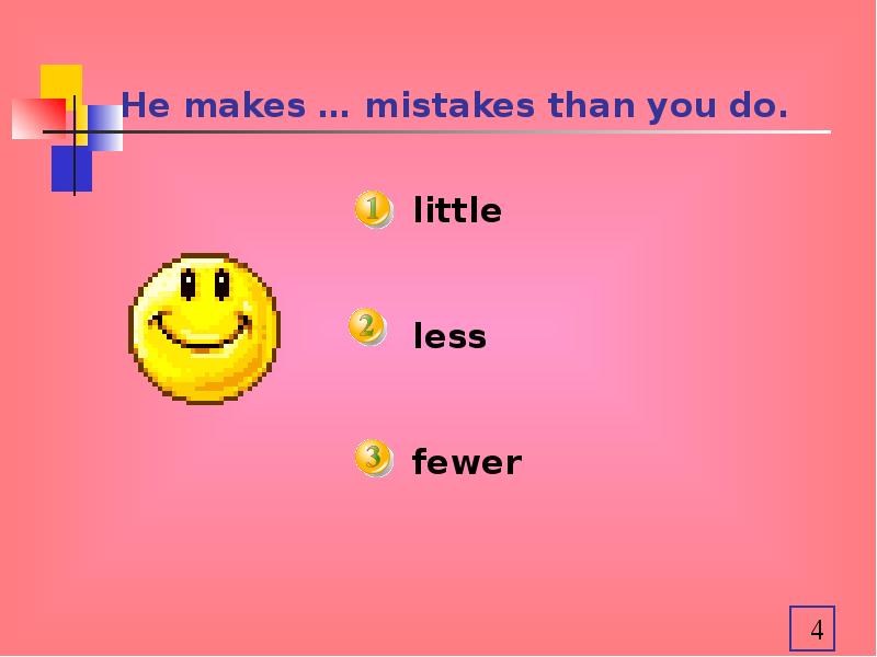 Did you make mistakes. Little few степени сравнения. Less или fewer mistakes.
