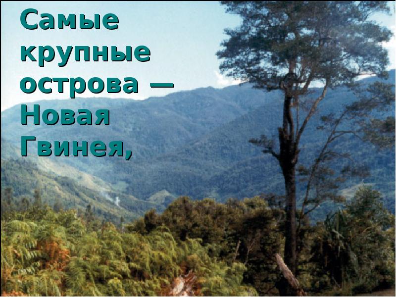 Самые крупные острова — Новая Гвинея, Самые крупные острова — Новая Гвинея,