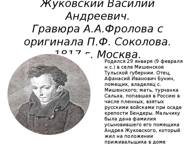 Жуковский имя. Сообщение о Жуковском.