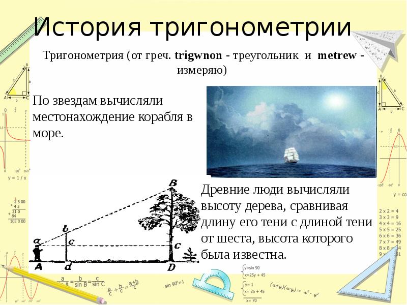 Проект история создания тригонометрии