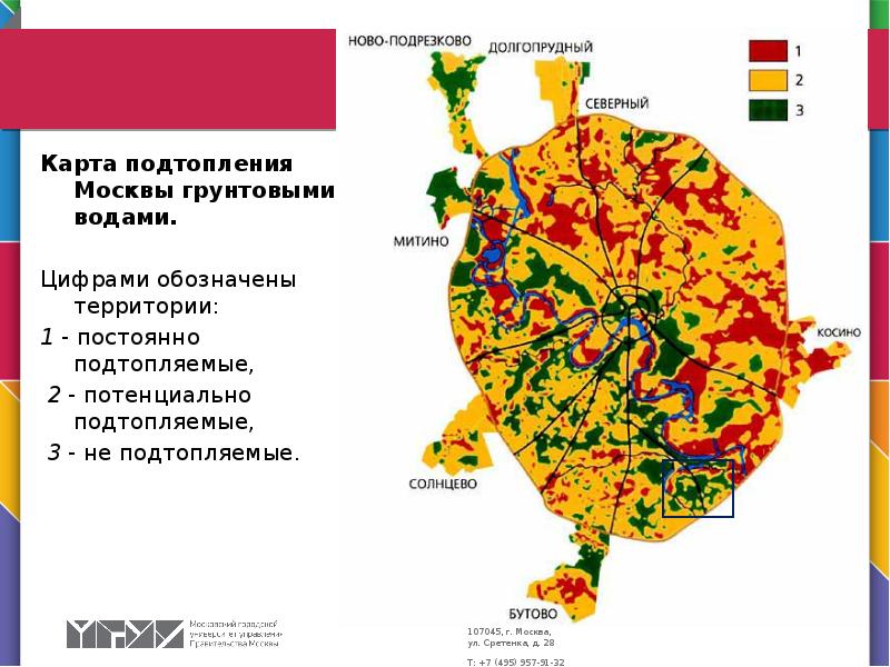 Карта грунтовых вод москвы