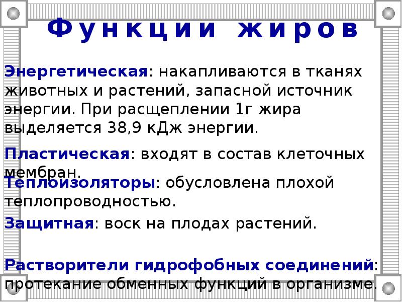 Проект жиры роль и превращение в организме человека применение в медицине