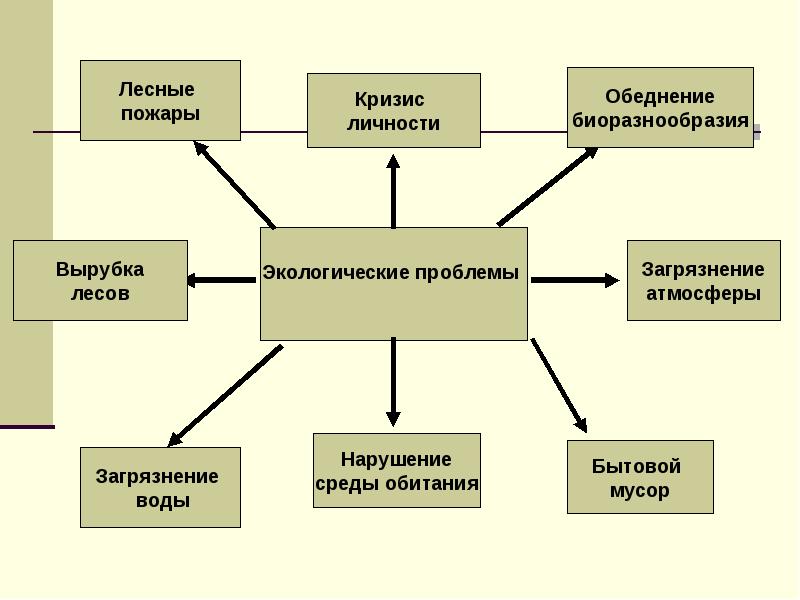 Экологические проблемы схема рисунок